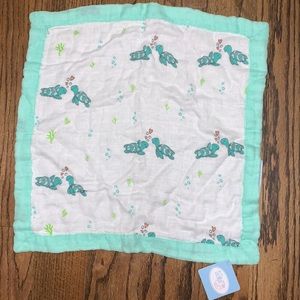 NWT Coco Moon Kids Baby Security Blanket Lovey, Gender Neutral Sea Turtle Print